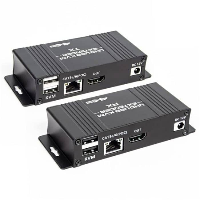 D5-1 / D6-1 80m Cat6 / 5e Network Cable Extender Computer Control HDMI KVM Extender, US Plug, EU Plug – Bild 1