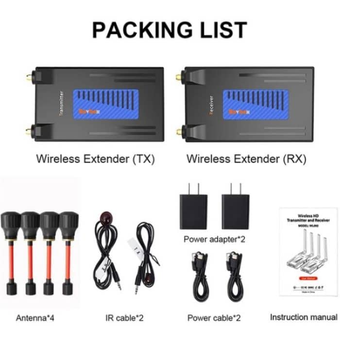 BOVBOX 092 Pro Audio Video Transmitter Receiver 300m Wireless HDMI Extender, US Plug, UK Plug, EU Plug, AU Plug – Bild 12