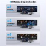 FD 1X2 4K 144HZ Audio Extractor Splitter DisplayPort 1.4 to Dual DisplayPort MST Hub, US Plug, EU Plug – Bild 4