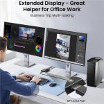 FD 1X2 4K 144HZ Audio Extractor Splitter DisplayPort 1.4 to Dual DisplayPort MST Hub, US Plug, EU Plug – Bild 5