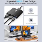 FD 1X2 4K 144HZ Audio Extractor Splitter DisplayPort 1.4 to Dual DisplayPort MST Hub, US Plug, EU Plug – Bild 9