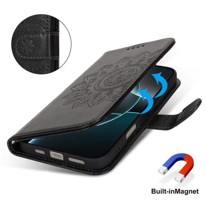 Double Fold Printed Embossing Leather Phone Case, For iPhone 16 Pro Max, For iPhone 16 Pro, For iPhone 16 Plus, For iPhone 16 – Bild 6