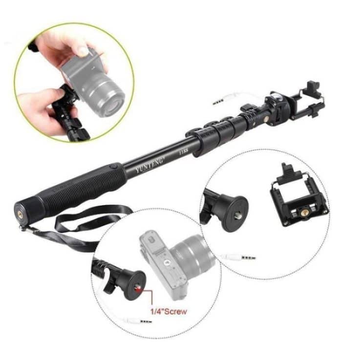 YUNTENG 1188 Einziehbares 3,5-mm-Selfie-Stick-Einbeinstativ – Bild 7