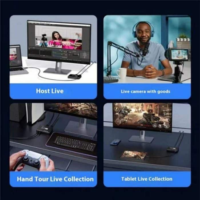 C10 Mit Mikrofoneingang/Audioausgang 4K HDMI Video Capture Card Live-Streaming USB 3.1 Adapter – Bild 7