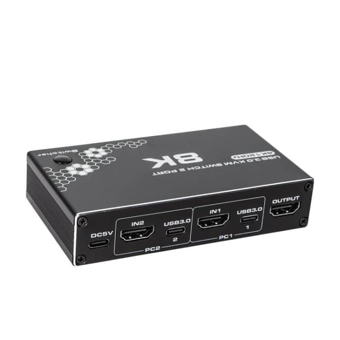 SYA002846601A.jpg K1 2 Ports HDCP 2.3 RJ45 USB 3.0 Hubs Adapter 4K 120Hz HDMI 2.0b USB-C KVM Switch, K1 – Bild 1