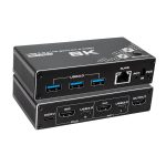 K1 2 Ports HDCP 2.3 RJ45 USB 3.0 Hubs Adapter 4K 120Hz HDMI 2.0b USB-C KVM Switch, K1 – Bild 2