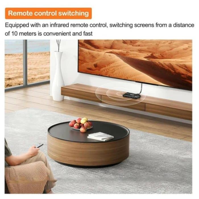 K1 2 Ports HDCP 2.3 RJ45 USB 3.0 Hubs Adapter 4K 120Hz HDMI 2.0b USB-C KVM Switch, K1 – Bild 7