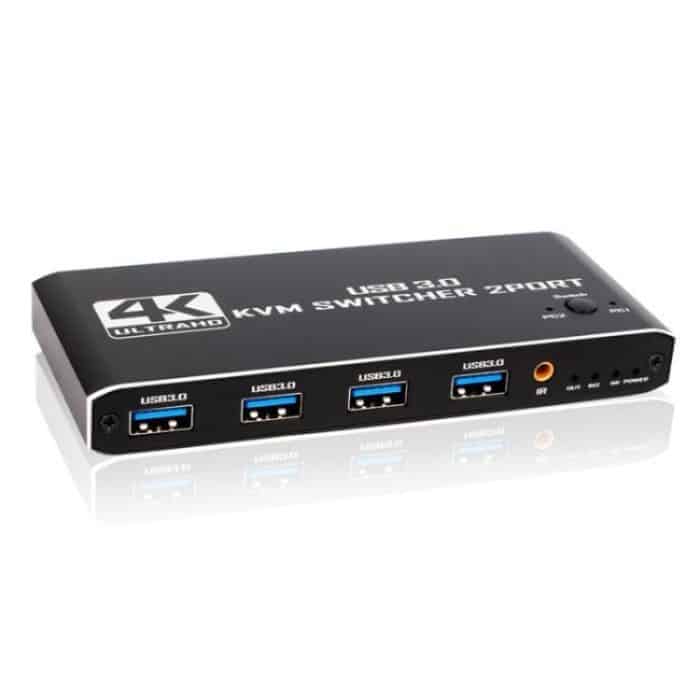 K2-1 Monitor-Sharing 4K 60Hz KVM-Switch 2 Eingänge 1 Ausgang USB 3.0 HDMI 2.0 Fernbedienungsumschalter – Bild 5