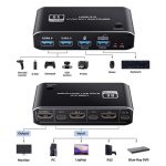 K4 Laptop-Spielkonsole 8K Ultra HD USB 3.0 KVM 2x1 Switcher 2 In 1 Out HDMI 2.1 Konverter – Bild 2