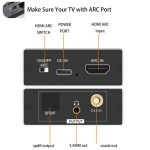 ARC HDTV-Lautsprecher-Audio-Extraktor-Konverter, ARC auf SPDIF, koaxial, 3,5-mm-Buchse – Bild 2