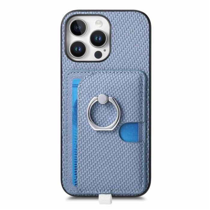Carbon Fiber Ring Side Insert Card Bag MagSafe Phone Case, For iPhone 15, For iPhone 14 Plus, For iPhone 14, For iPhone 14 Pro – Bild 3
