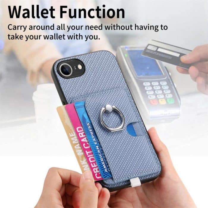 Carbon Fiber Ring Side Insert Card Bag MagSafe Phone Case, For iPhone 7 / 8 / SE 2022, For iPhone X / XS, For iPhone 7 Plus / 8 Plus, For iPhone 6 Plus / 6s Plus – Bild 7