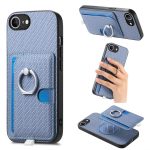 Carbon Fiber Ring Side Insert Card Bag MagSafe Phone Case, For iPhone 16e, For iPhone 16 Pro Max, For iPhone 16 Pro, For iPhone 16 Plus