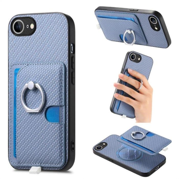 SYA002854129A.jpg Carbon Fiber Ring Side Insert Card Bag MagSafe Phone Case, For iPhone 16e, For iPhone 16 Pro Max, For iPhone 16 Pro, For iPhone 16 Plus – Bild 1