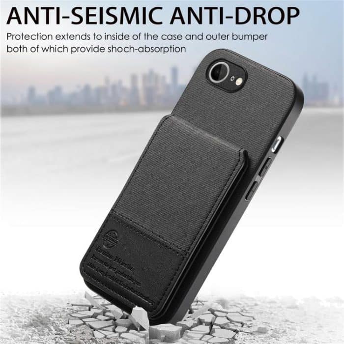 Twill Fabric Leather Vertical Flip RFID Card Bag Phone Case, For iPhone 16e, For iPhone 16 Pro Max, For iPhone 16 Pro – Bild 5