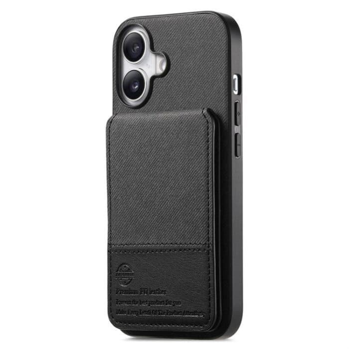 Twill Fabric Leather Vertical Flip RFID Card Bag Phone Case, For iPhone 16 Plus, For iPhone 16, For iPhone 15 Pro Max – Bild 3