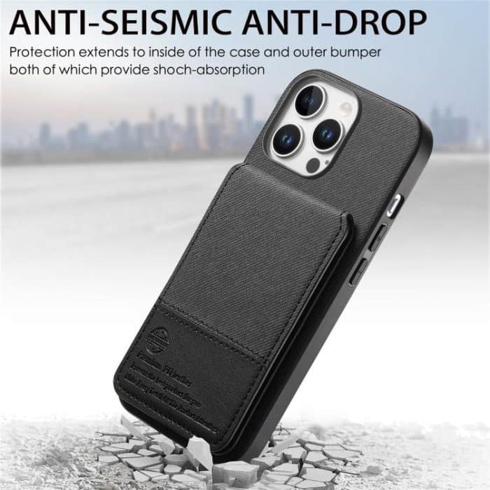 Twill Fabric Leather Vertical Flip RFID Card Bag Phone Case, For iPhone 12 Pro, For iPhone 11 Pro Max, For iPhone 11 – Bild 5