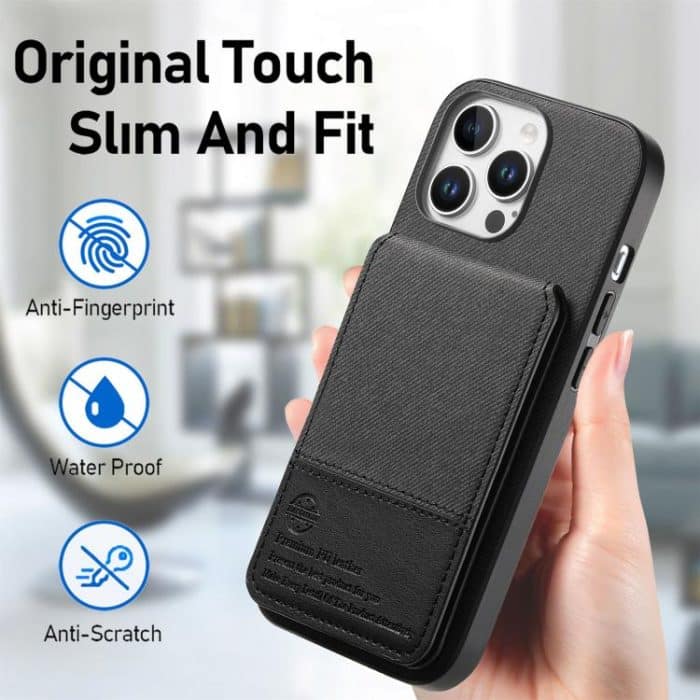 Twill Fabric Leather Vertical Flip RFID Card Bag Phone Case, For iPhone 12 Pro, For iPhone 11 Pro Max, For iPhone 11 – Bild 6