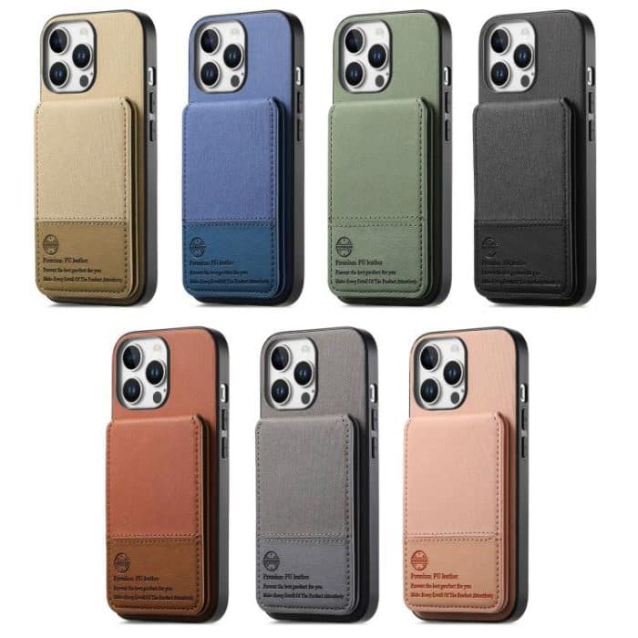 Twill Fabric Leather Vertical Flip RFID Card Bag Phone Case, For iPhone 14 Plus, For iPhone 14, For iPhone 14 Pro – Bild 2
