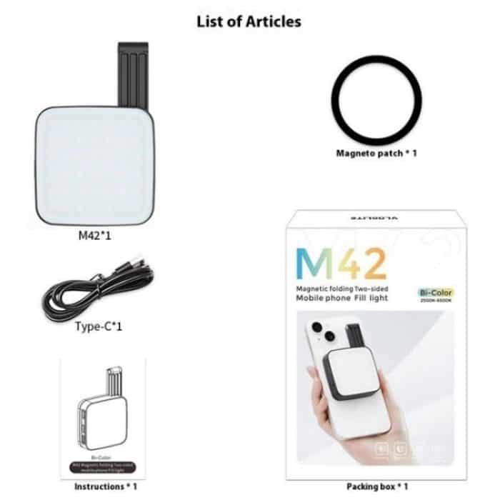 M42 Double-Sided Lighting Fill Light MagSafe Magnetic Phone Selfie Beauty Lamp, M42 – Bild 14