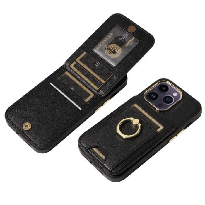 Ring Multifunctional Vertical Flip Wallet Back Cover Leather Phone Case, For iPhone 16 Pro Max, For iPhone 16 Pro, For iPhone 16 Plus, For iPhone 16 – Bild 4