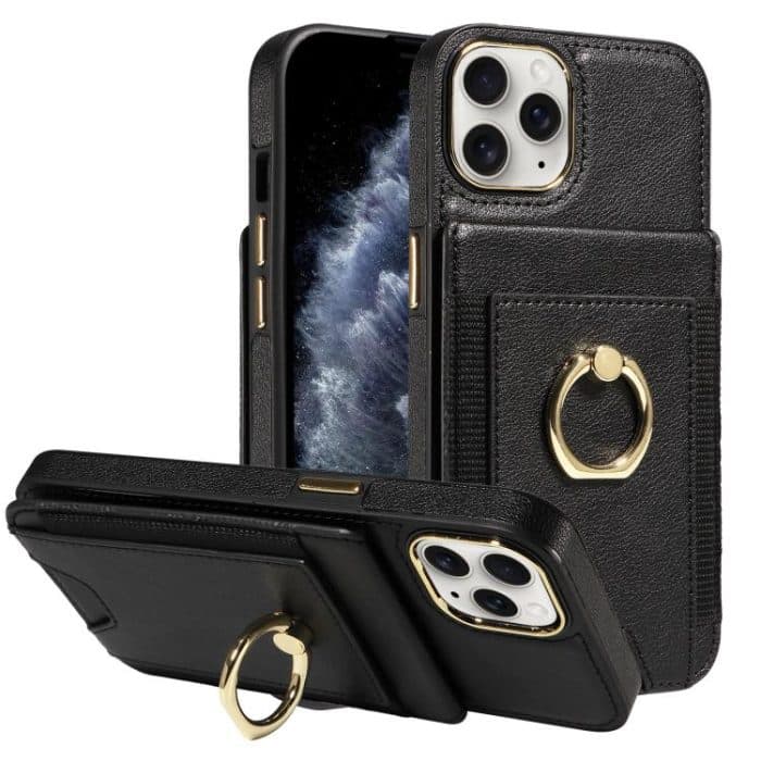 Ring Multifunctional Vertical Flip Wallet Back Cover Leather Phone Case, For iPhone 13 Pro Max, For iPhone 13 Pro, For iPhone 13, For iPhone 12 / 12 Pro – Bild 1