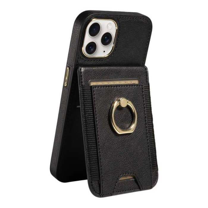Ring Multifunctional Vertical Flip Wallet Back Cover Leather Phone Case, For iPhone 13 Pro Max, For iPhone 13 Pro, For iPhone 13, For iPhone 12 / 12 Pro – Bild 3