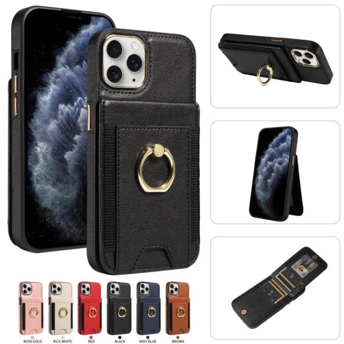 Ring Multifunctional Vertical Flip Wallet Back Cover Leather Phone Case, For iPhone 13 Pro Max, For iPhone 13 Pro, For iPhone 13, For iPhone 12 / 12 Pro – Bild 6