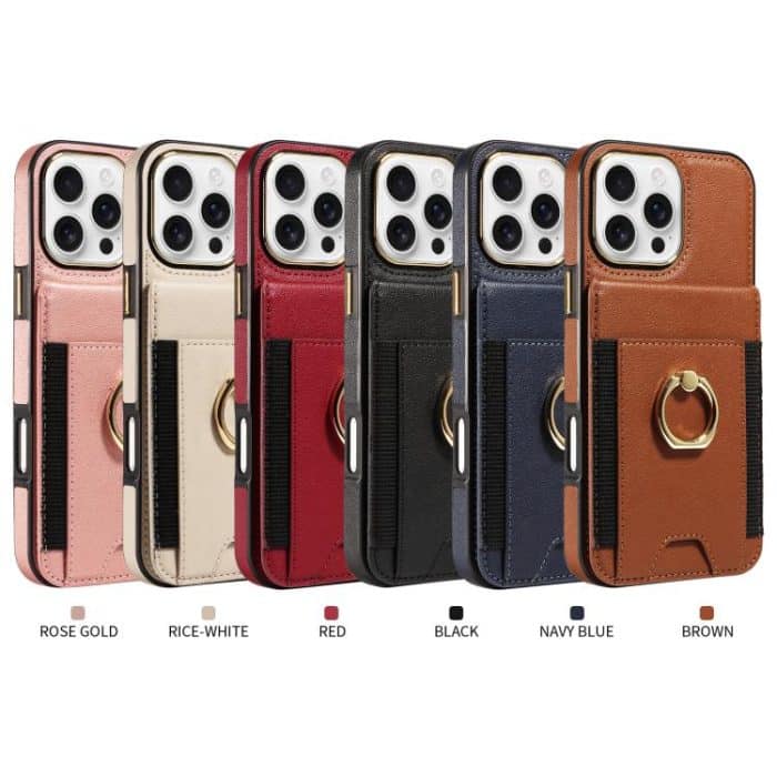 Ring Multifunctional Vertical Flip Wallet Back Cover Leather Phone Case, For iPhone 15 Pro Max, For iPhone 15 Pro, For iPhone 15 Plus, For iPhone 15 – Bild 2