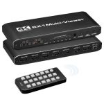 JQF2 4K Seamless Switcher Screen Splitter Multiple Display Modes 6 in 1 Out HDMI Multiviewer, US Plug, EU Plug