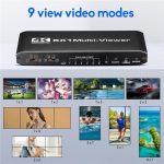 JQF2 4K Seamless Switcher Screen Splitter Multiple Display Modes 6 in 1 Out HDMI Multiviewer, US Plug, EU Plug – Bild 4