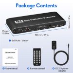 JQF2 4K Seamless Switcher Screen Splitter Multiple Display Modes 6 in 1 Out HDMI Multiviewer, US Plug, EU Plug – Bild 9