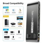 K8 Mit RJ45 Ethernet Port 2 In 1 Out Typ C KVM Switcher 7 USB 2.0 Ports Docking Station – Bild 10