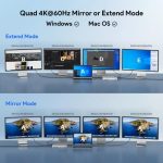 WAVLINK UG69PD12 DisplayLink Docking Station Quad  Monitors For Laptops M1 / M2 / Mac & Windows, US Plug, UK Plug, EU Plug, AU Plug – Bild 5