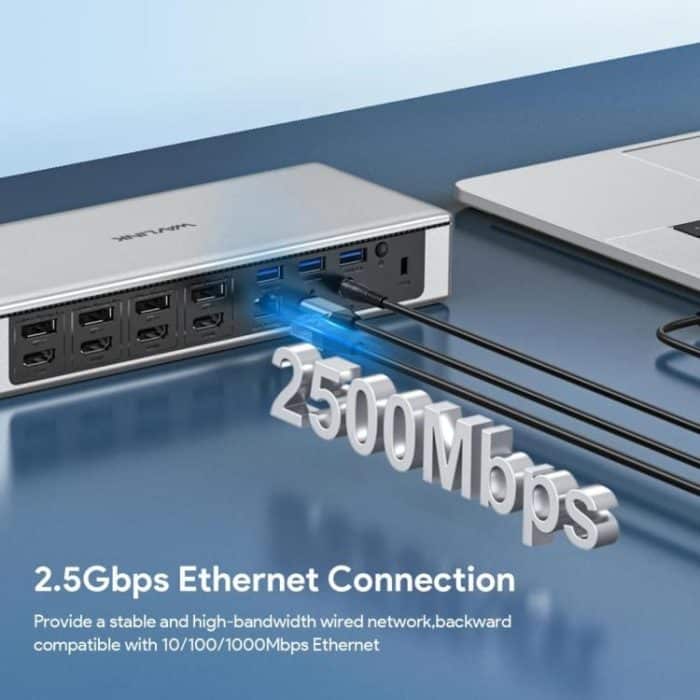WAVLINK UG69PD12 DisplayLink Docking Station Quad  Monitors For Laptops M1 / M2 / Mac & Windows, US Plug, UK Plug, EU Plug, AU Plug – Bild 7