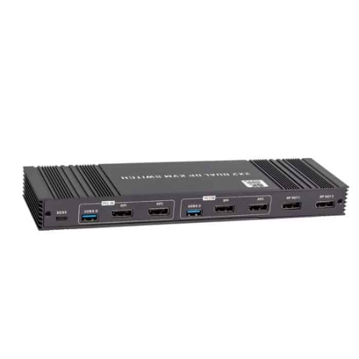 K10-2 For 2 Computers/Monitors USB 3.0 Dual DP Output 8K 60Hz 2x2 Version 2.1 KVM Switcher, US Plug, EU Plug – Bild 2