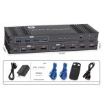 K10-2 For 2 Computers/Monitors USB 3.0 Dual DP Output 8K 60Hz 2x2 Version 2.1 KVM Switcher, US Plug, EU Plug – Bild 5