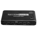 K9 2 In 1 Out HDMI Video Dual Display 2 Bildschirm Erweiterungsadapter für Mac USB C KVM-Switch