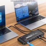 K9 2 In 1 Out HDMI Video Dual Display 2 Bildschirm Erweiterungsadapter für Mac USB C KVM-Switch – Bild 3