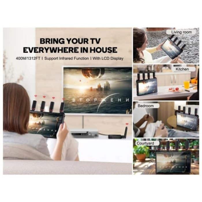 VRRIIS 083H 400M Range 7 Inch LCD Screen HDMI Extender Wireless HDMI Transmitter Receiver, US Plug, EU Plug, UK Plug, AU Plug – Bild 5