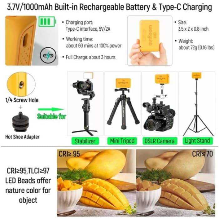 Weeylite S03 Portable RGB Light Video Live Streaming Photography Full Color Fill Light, S03 – Bild 6