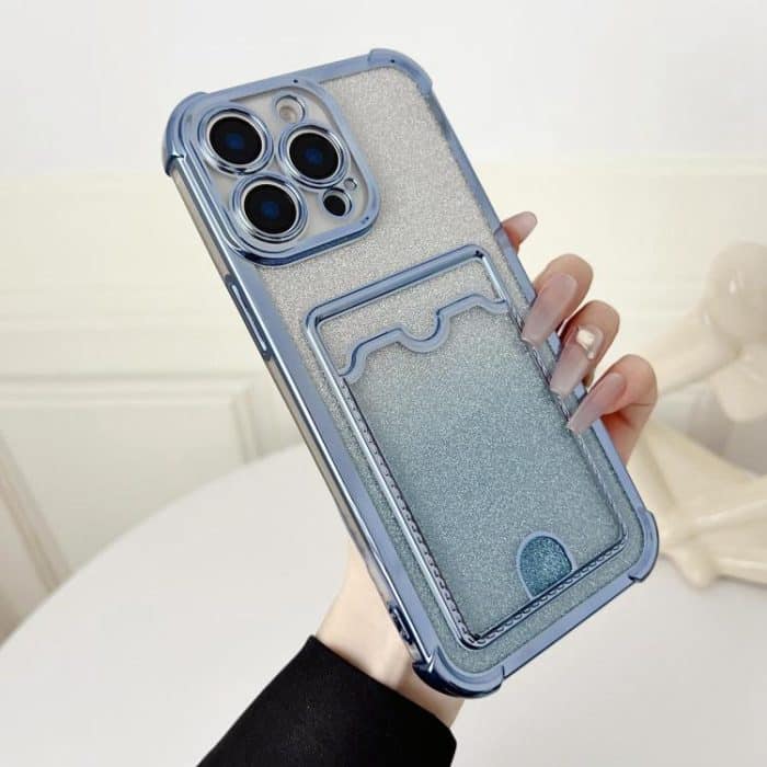 Four-cornered Glitter Electroplated Card Bag TPU Phone Case, For iPhone 12 Pro, For iPhone 11 Pro Max, For iPhone 11 – Bild 1