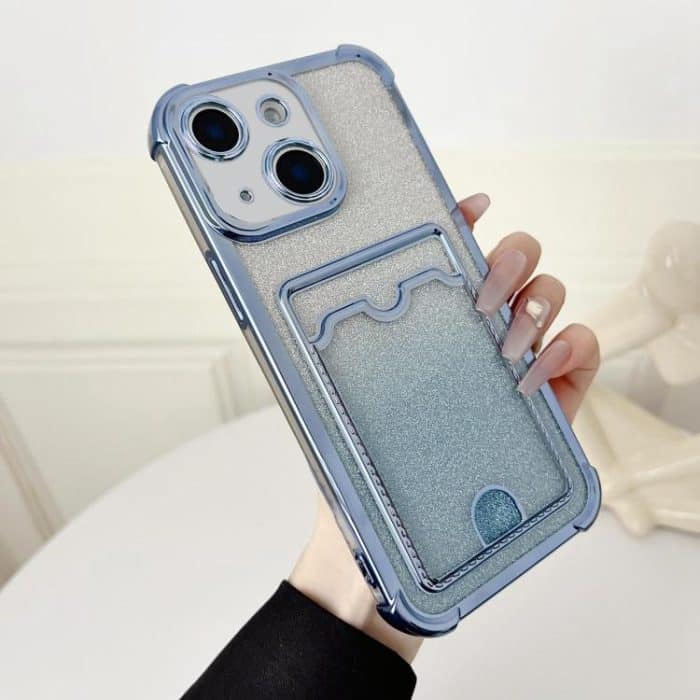 Four-cornered Glitter Electroplated Card Bag TPU Phone Case, For iPhone 13, For iPhone 12, For iPhone 12 Pro Max – Bild 1