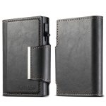 Suteni oil wax-patterned left and right buckle buttons automatically pop out the card box