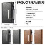 Suteni oil wax-patterned left and right buckle buttons automatically pop out the card box – Bild 8