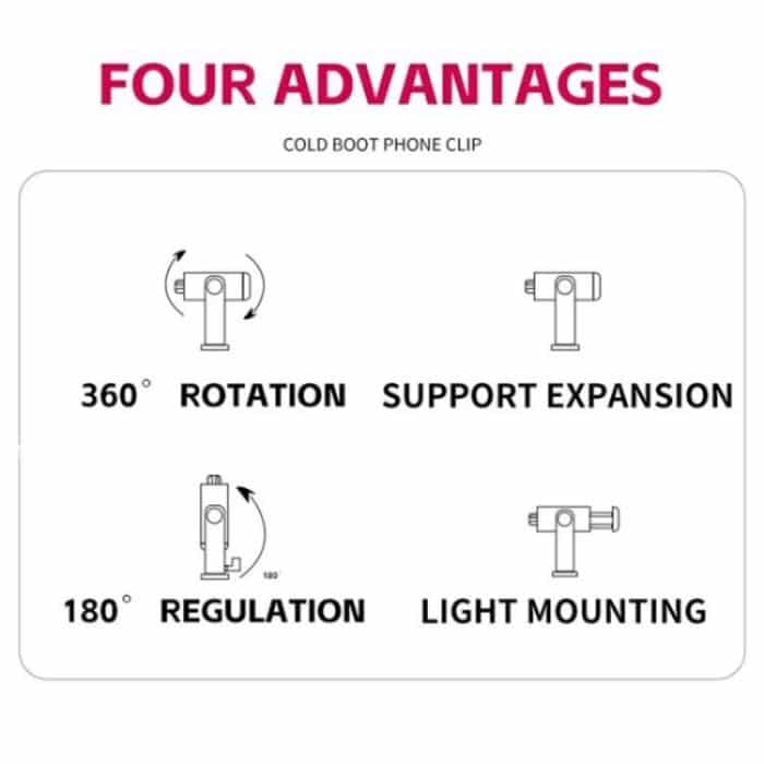 KY18 Live-Streaming Fotografie DSLR Kamera Rotierenden Handy Klemme Kalten Schuh Montieren – Bild 7