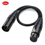 JUNSUNMAY 4 Pin XLR Male to Female Headphone Audio Adapter Cable, 0.5m, 1.8m, 3m, 5m, 10m