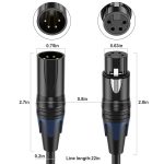 JUNSUNMAY 4 Pin XLR Male to Female Headphone Audio Adapter Cable, 0.5m, 1.8m, 3m, 5m, 10m – Bild 3