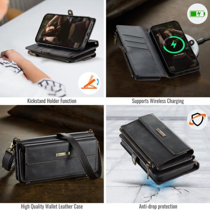 CaseMe C39 RFID Blocking Zipper Wallet Leather Phone Case with Crossbody Strap, For iPhone 15, For iPhone 14 Plus, For iPhone 14, For iPhone 14 Pro – Bild 5