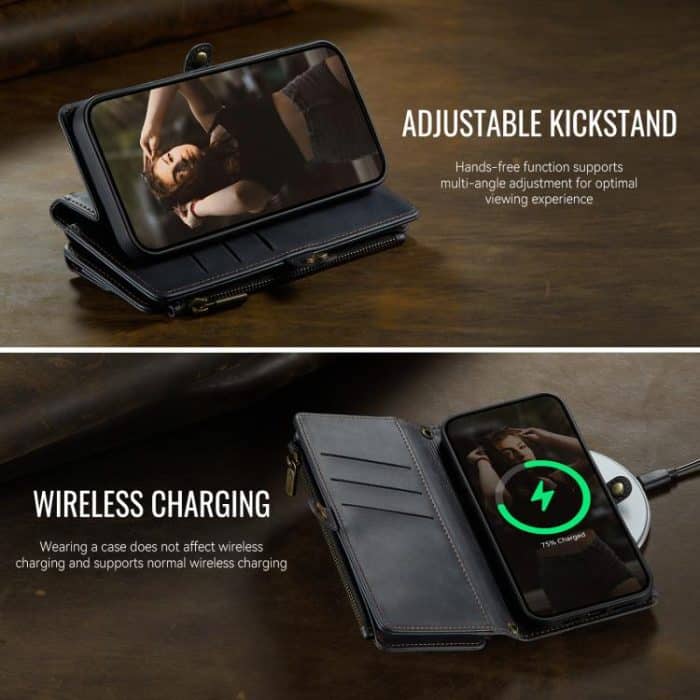 CaseMe C39 RFID Blocking Zipper Wallet Leather Phone Case with Crossbody Strap, For iPhone 15, For iPhone 14 Plus, For iPhone 14, For iPhone 14 Pro – Bild 8